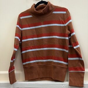 Madewell Mile Rust and Blue Crewneck Sweater